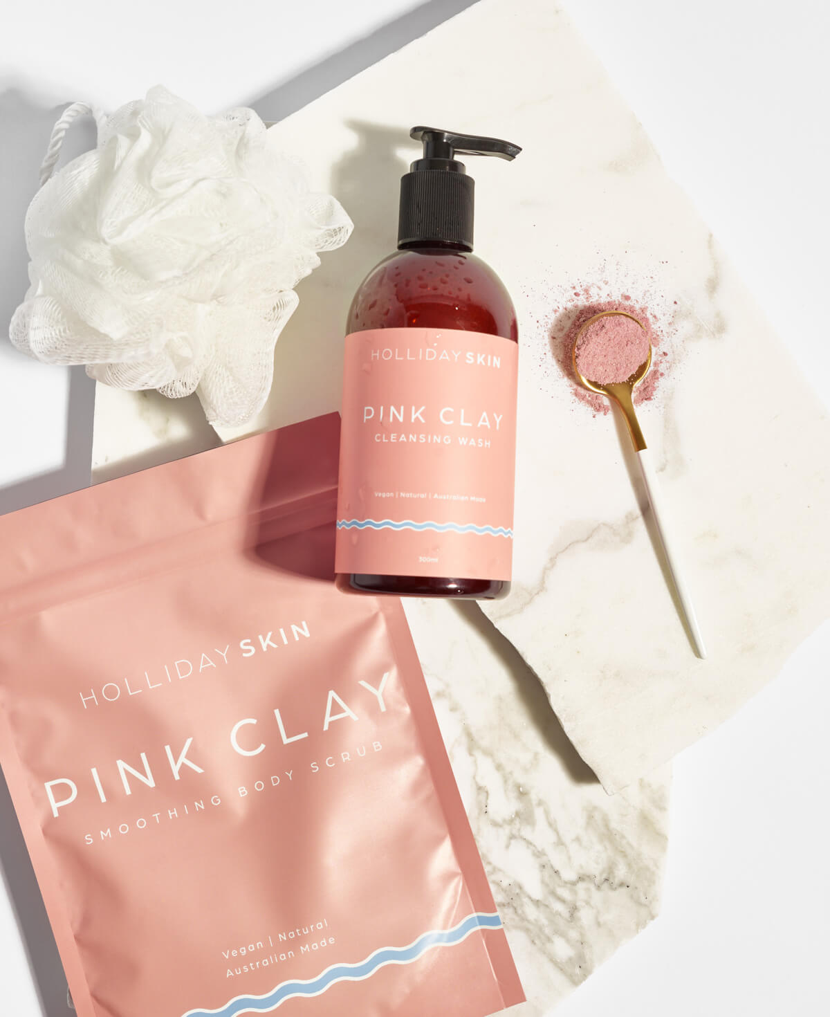 Pink Clay Smoothing Body Scrub and Pink Clay Cleanser