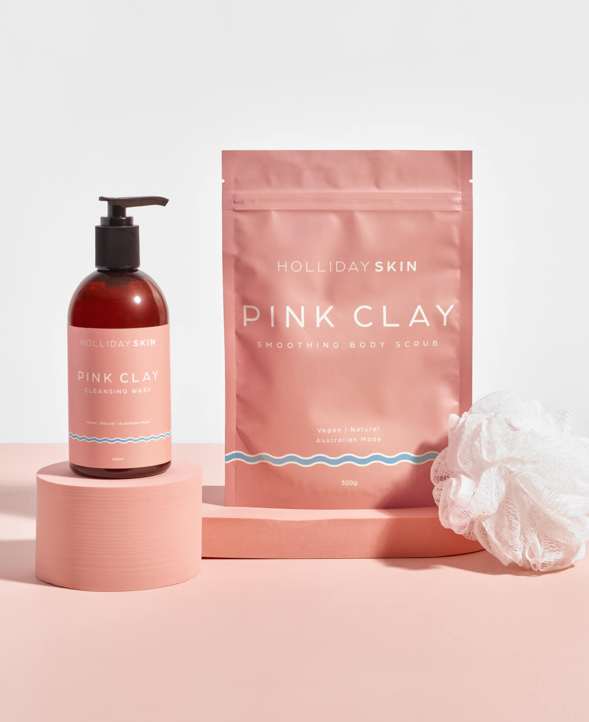 Pink Clay Smoothing Body Scrub and Pink Clay Cleanser