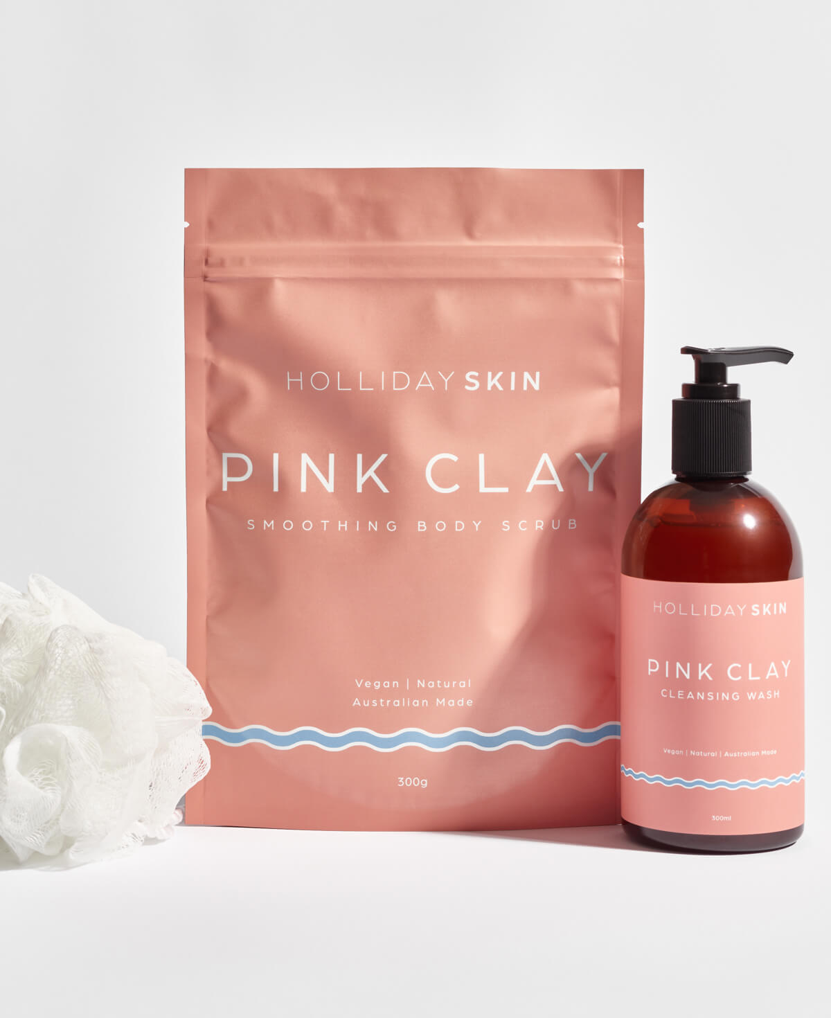 Pink Clay Smoothing Body Scrub and Pink Clay Cleanser